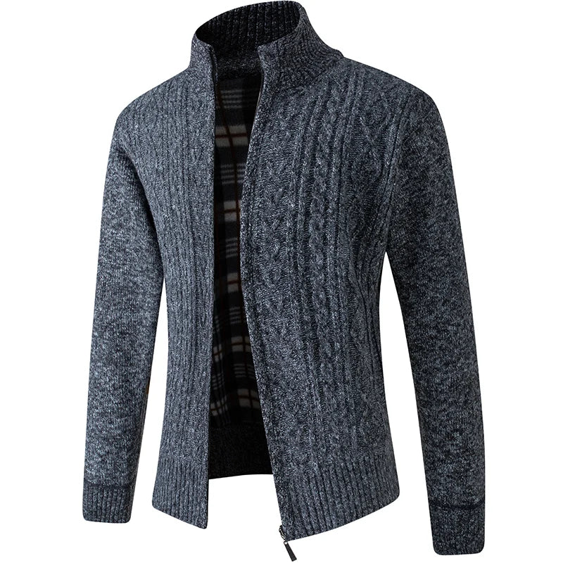 2025 New Men's Sweaters Autumn Winter Warm Zipper Cardigan Sweaters Man Casual Knitwear Sweatercoat male clothe