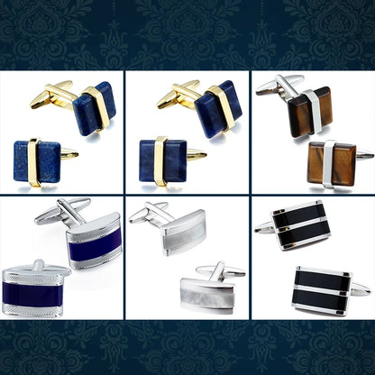 Luxury Stone Cufflinks for Mens Shirt High Quality Brand French Shirt Cuff Links Wedding Party Jewelry Low Price Promotion