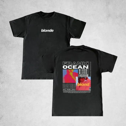 Rapper Frank Retro Graphic T Shirt Men's Hip Hop Ocean Album Clothing T-Shirts Y2k Unisex Blond Fashion Oversized Cotton T-shirt