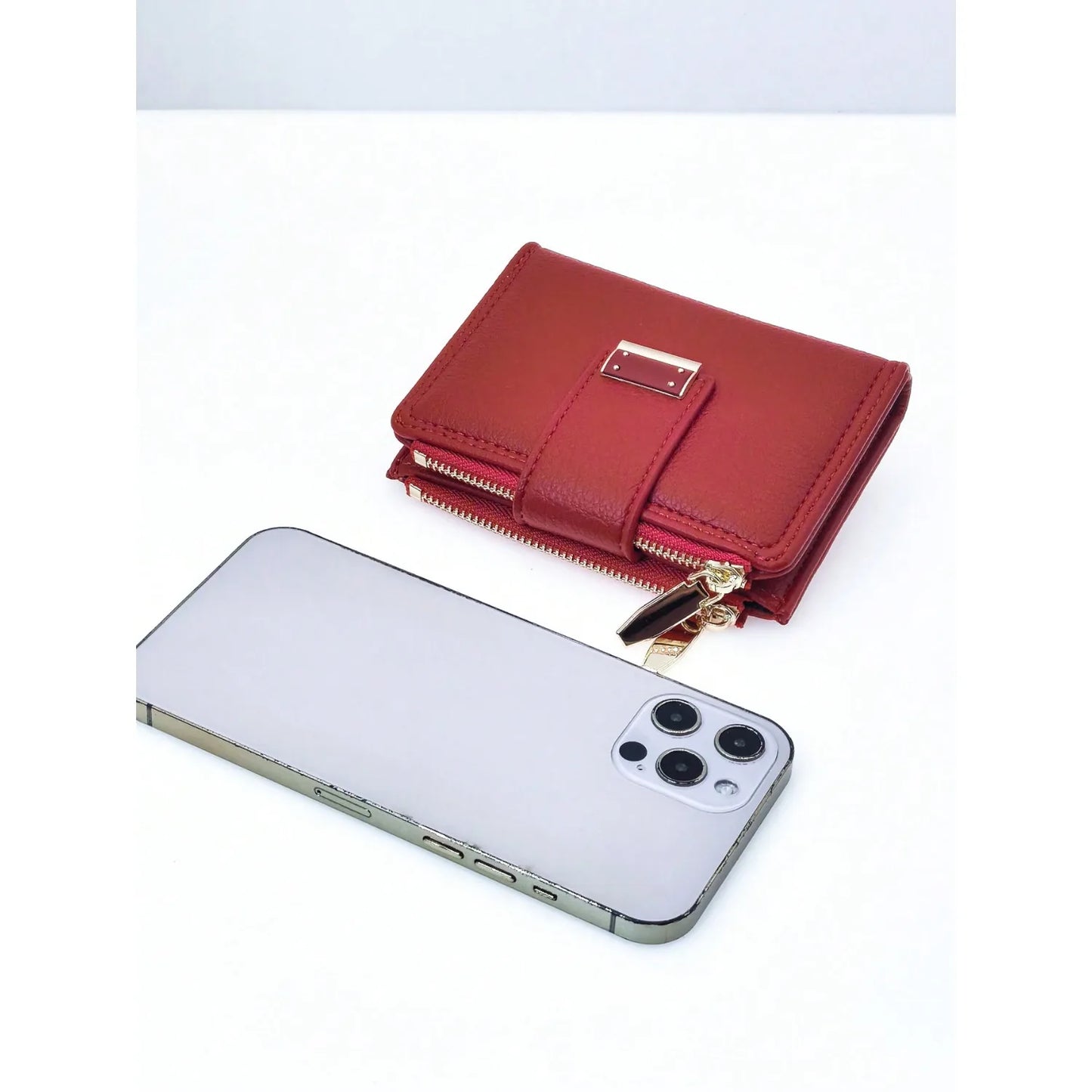 New Women Short Wallet Delicate Soft PU Bifold Zipper Coin Card Holder Minimalist & Lightweight Design Wallet For Cards Card