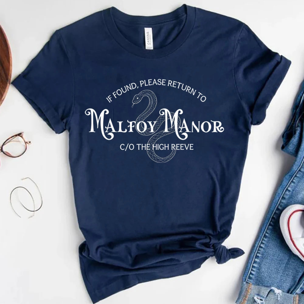 Dramione Book Club Shirt Malfoy Manor T-shirt Dramione Fanfic HP Wizard School Tee Fandom Manacled Merch Retro Short Sleeve Tops