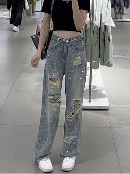 Female Cowboy Pants with Rhinestones
