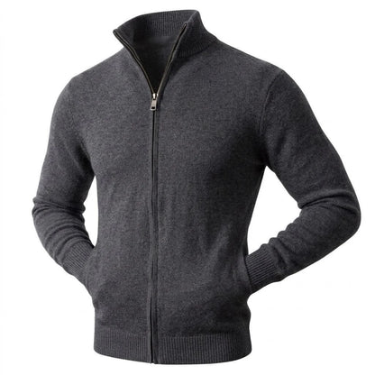 Autumn Men's Casual Stand Collar Cardigan Sweater Zip Knitted Jacket Winter Warm Jumper Coat Outwear Long Sleeve Streetwear Top