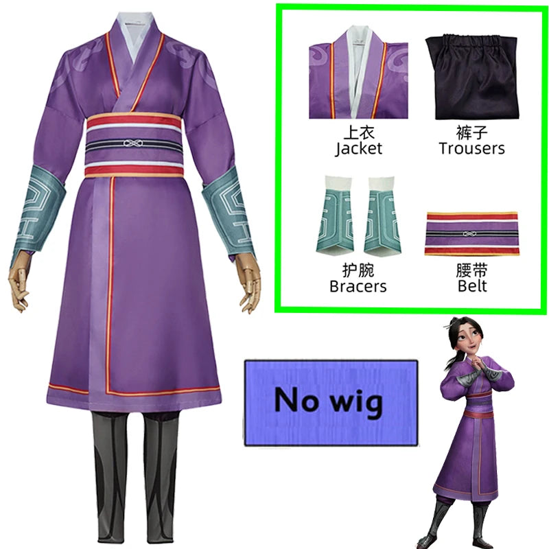 Movie Ne Zha 2 Nezha's Mother Father Cosplay Costumes Nezha Demon Boy Li Jing Yin Fu Ren Carnival Party Wig Clothes Ancient Suit