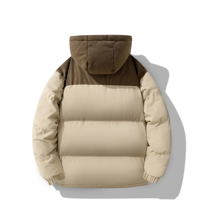 Corduroy Padded Jacket Men's Winter Trend Loose Color Matching Padded Jacket Men's Jacket Men Jacket Winter Jacket Men