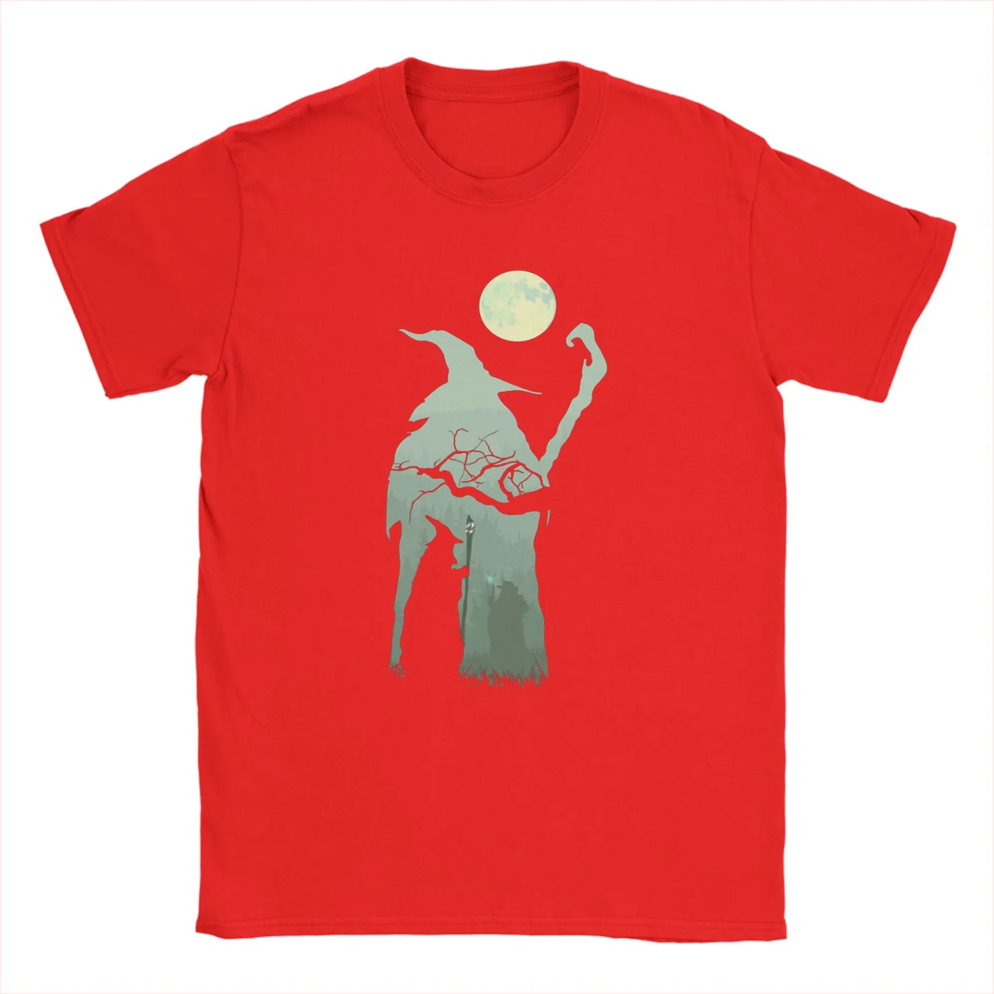 Novelty Into the Forest Tshirts Men Cotton Short Sleeve L-Lords Of The R-Rings Gandalf Wizard Hobbit Crewneck Summer Clothing