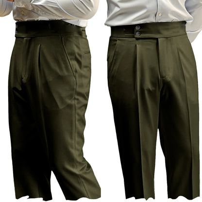 New Casual Solid Color Suit Trousers Men Spring Trendy Belt High Waist Pants Male Business Office Fashion Pleated Straight Pants