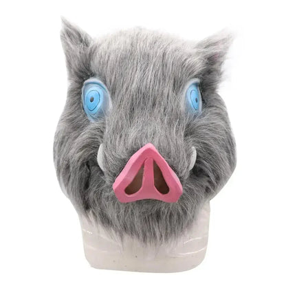 2026 Halloween Inosuke Hashibira Masker Helm  Cosplay Cape Haar Varkensmasker Hoofddeksels