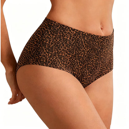 6PCS Women's Seamless Ice Silk Panties Female High Waist Plus Size
