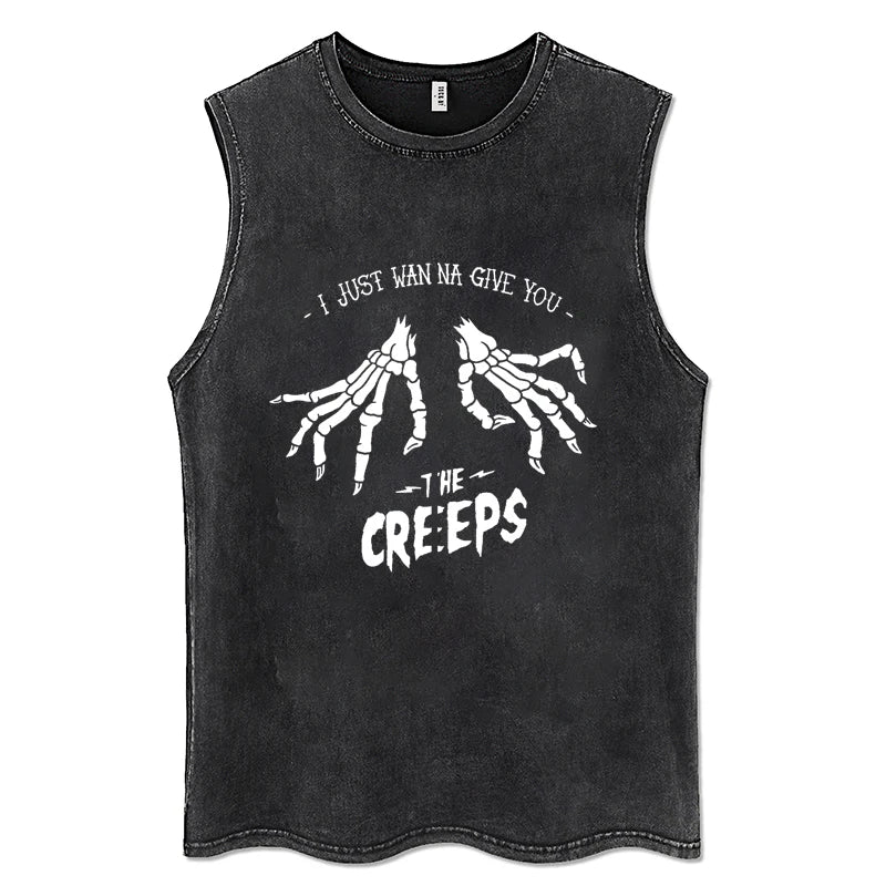 Y2K Tanks Tops for Men Women 100% Cotton Vintage Black Men's Clothing Hip Hop Punk Rock Sleeveless Tshirts Gothic Vests