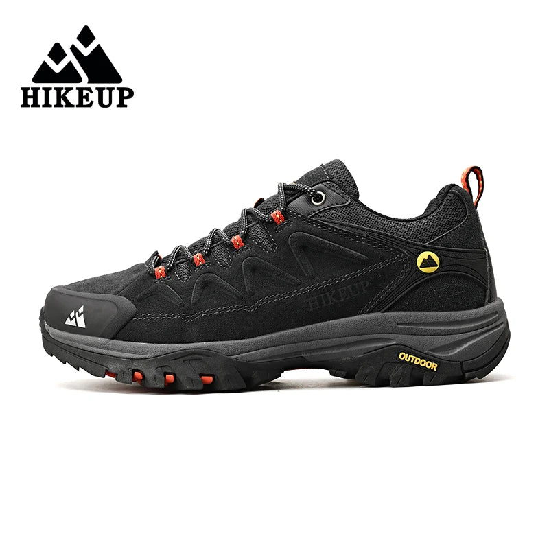 HIKEUP Leather Men Shoes for Men's Casual Shoes Fashion Waterproof Winter Luxury Designer Brand Work Boots Man Non-slip Sneakers
