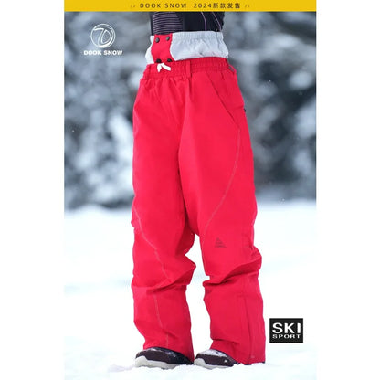 2025 Men's and Women's Loose Work Clothes Ski Pants - Men's and Women's Winter Snow Equipment Waterproof and Windproof Ski Pants