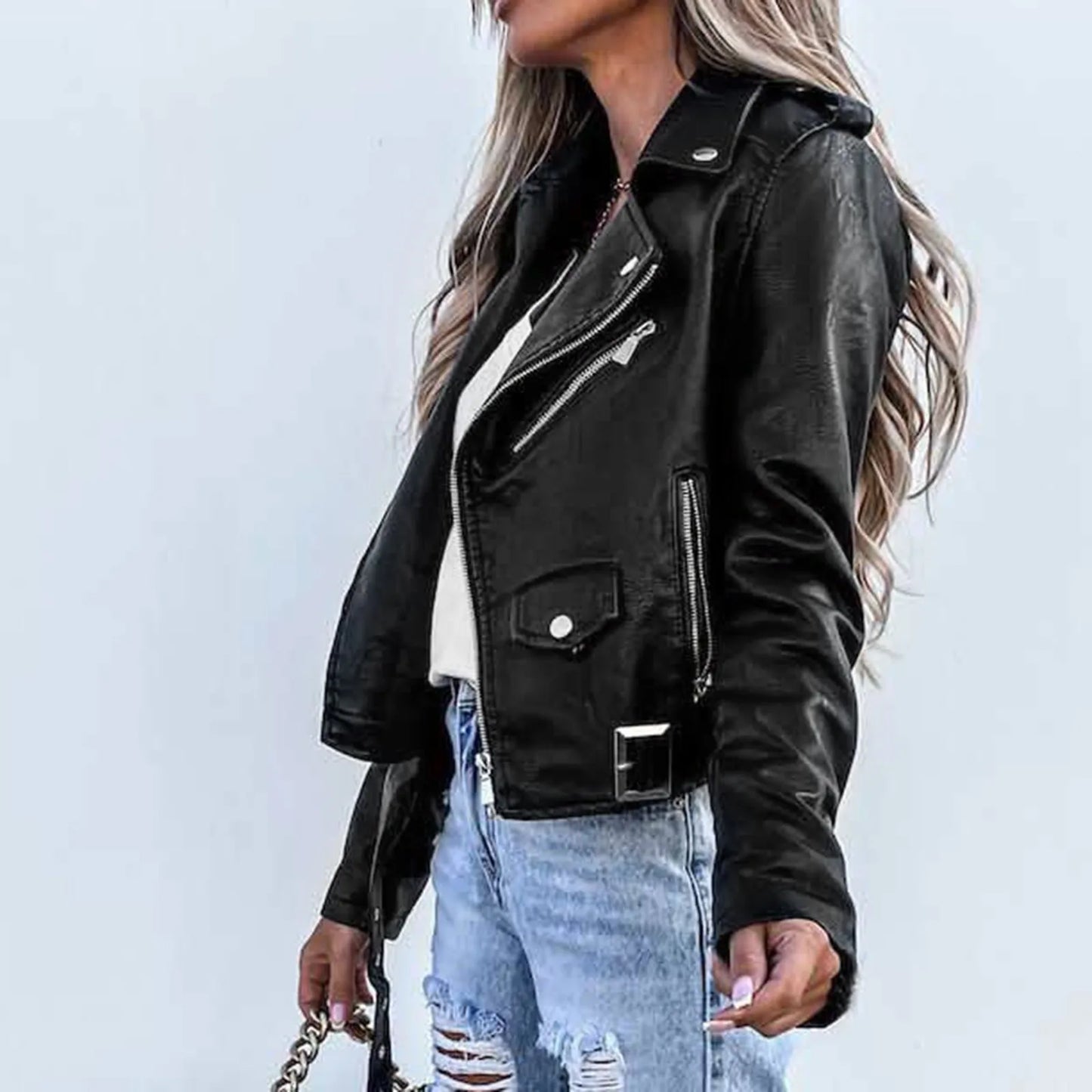 Autumn Winter Jacket Pu Leather Coat Jackets For Women 2022 Locomotive Short Zipper