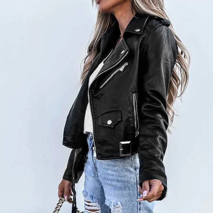 Autumn Winter Jacket Pu Leather Coat Jackets For Women 2022 Locomotive Short Zipper