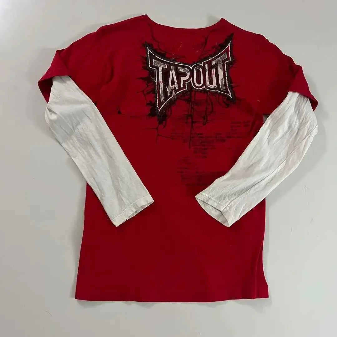 2000s T shirt Summer New Hip Hop Red Round Neck Oversized Long Sleeved T shirt Men Women Casual Gothic Clothing Tops Streetwear