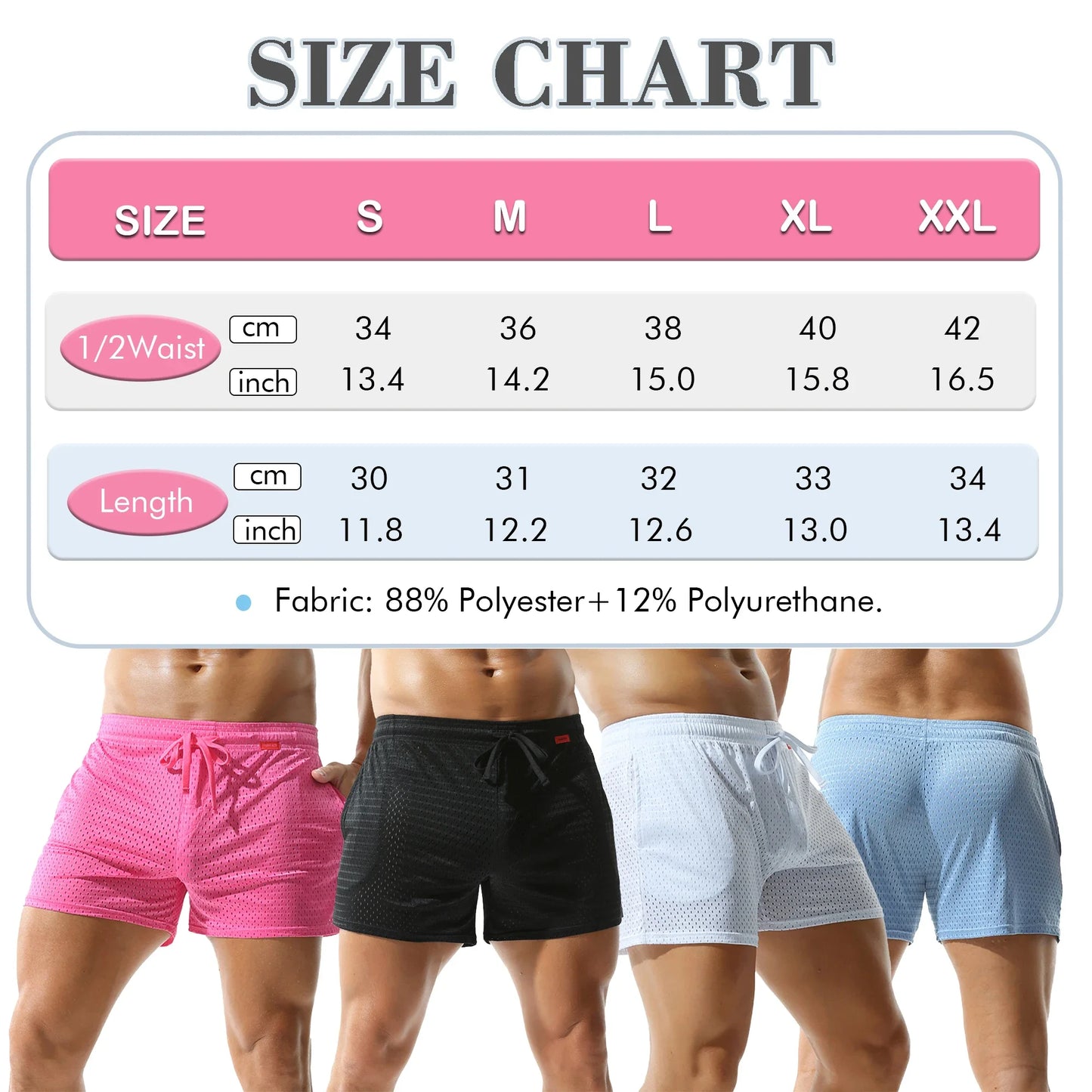 Solid-coloured Men's Mesh Thin Section Loose Fashion Pockets Elastic Large Size Sleep Bottom Boxer Shorts Homewear