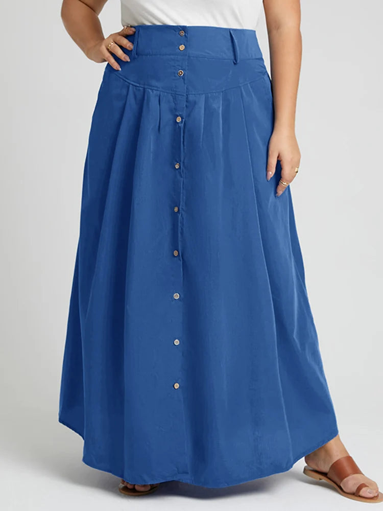 ZANZEA Cargo Skirts Elegant Women Evangelical Faldas  Mujer Office Lady High Waist Saias Summer 2024 Casual Buttons Up Jupes