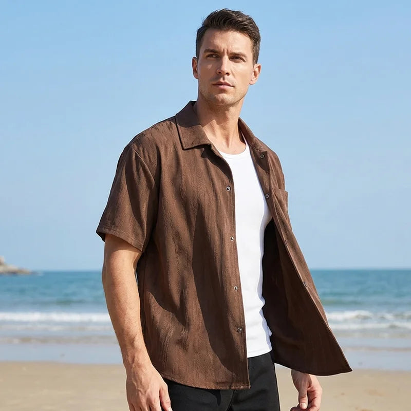 Plus Size 9XL Men's Ice Silk Shirt Quick Dry Short Sleeve Top Male Summer Large Big Casual Snap Button Up Oversized Loose Fit Fat