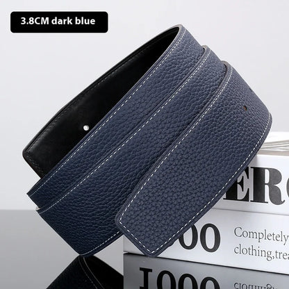 Luxury Belt Ultra-Thin Pointed Belt Headless Men And Women First Layer Cowhide H Buckle Replacement Belt Buckleless 3.2/3.8cm