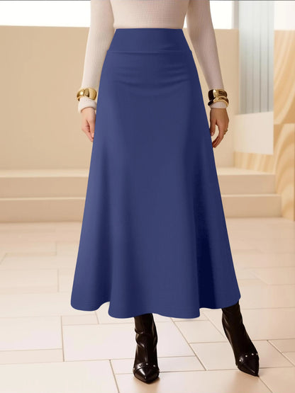 Women Midi Skirt High Waist A line Flowy Style Breathable Fabric Ideal for Casual Streetwear Dates  Classic Colors