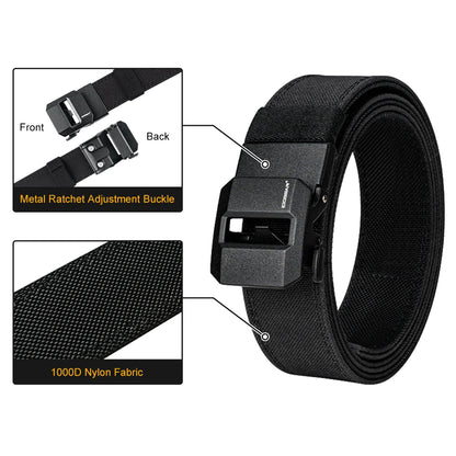 IDOGEAR SPORTS Tactical Ratchet Belt 1.5” EDC Gun Belt Reinforce Heavy Duty Belt With Adjustable Buckle 3430