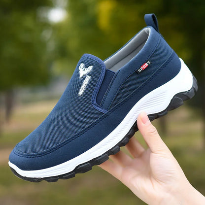 Men Running Hiking Sneakers Breathable Orthopedic Travel Plimsolls Slip On Comfortable for Outdoor Activity Hiking Walking