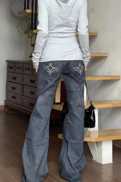 Jeans Women Y2k Pants Vintage Low Rise Bootcut Distressed Denim Trousers  Women  Design  Autumn Winter Fashion