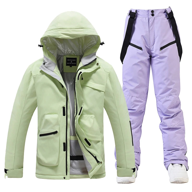 New, Men's and Women's Ski Suit Sets, Waterproof, Snow Costume, Ski Jacket and Pant Set, Outdoor Clothing, Snowboarding, Overall