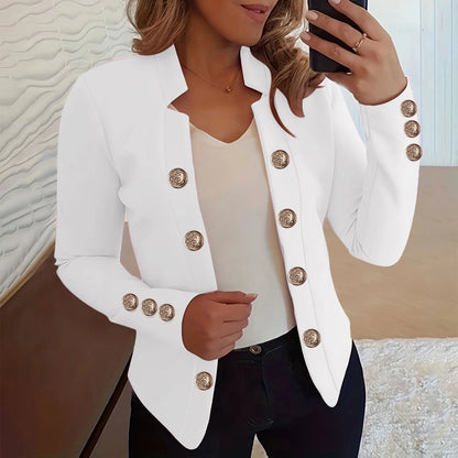 Light Womens Jacket Womens Business Casual Fall Long Sleeve Notch Cardigans Open Front Work Office Cropped куртка женская