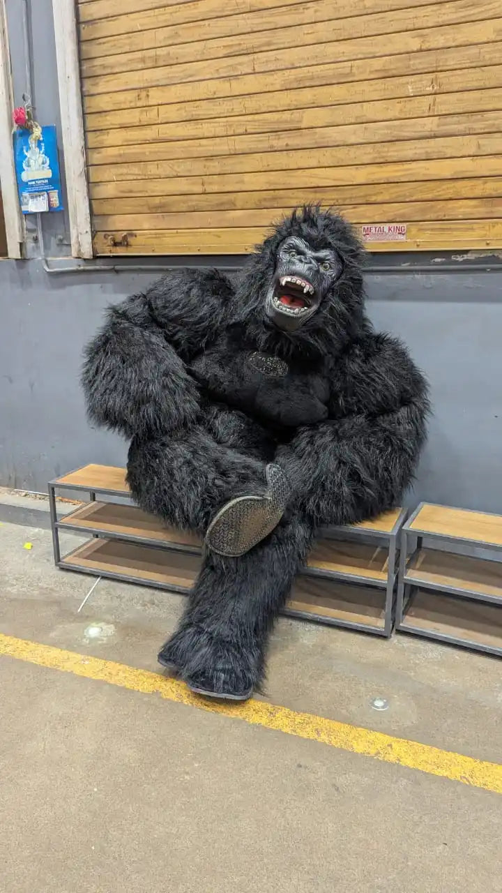 2.6m/3M King Kong Inflatable Costume Mascot With Battery Adult Character Cosplay Animal Birthday Halloween Party Event Plush Set