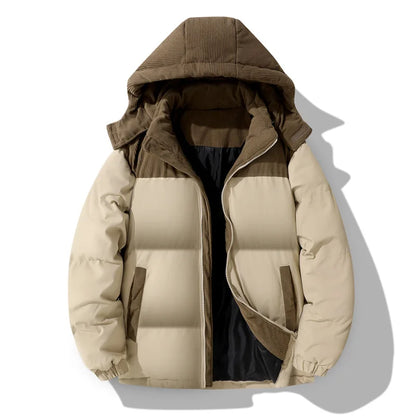 Corduroy Padded Jacket Men's Winter Trend Loose Color Matching Padded Jacket Men's Jacket Men Jacket Winter Jacket Men