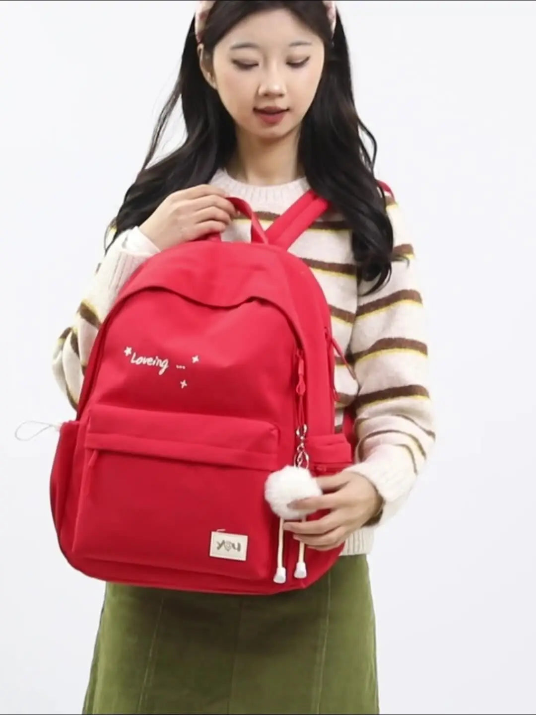 2026 Female Fashion High-Capacity Waterproof College Backpack Trendy Women