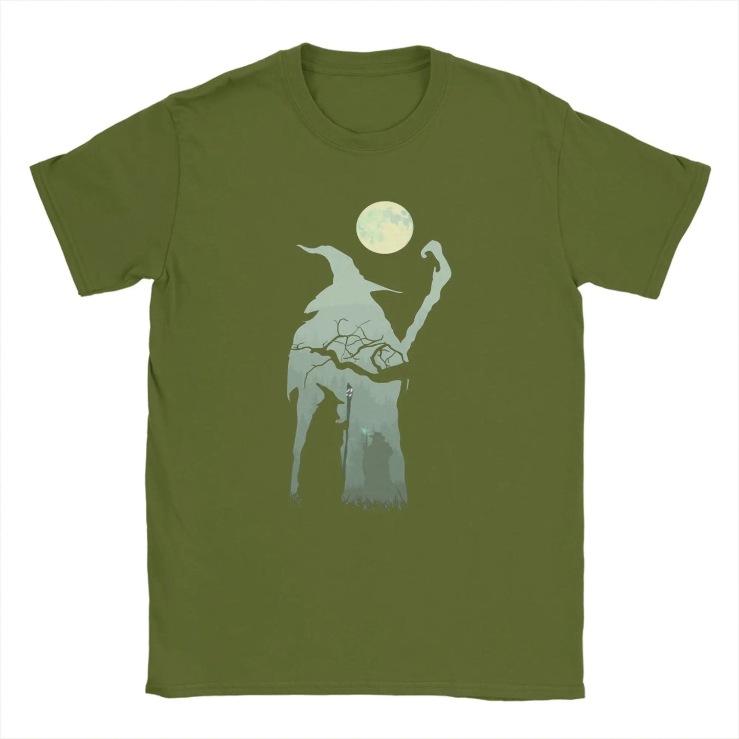 Novelty Into the Forest Tshirts Men Cotton Short Sleeve L-Lords Of The R-Rings Gandalf Wizard Hobbit Crewneck Summer Clothing