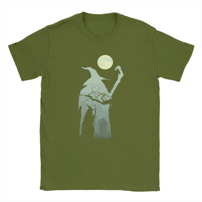 Novelty Into the Forest Tshirts Men Cotton Short Sleeve L-Lords Of The R-Rings Gandalf Wizard Hobbit Crewneck Summer Clothing
