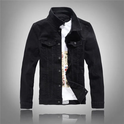Men Pink Denim Jackets Outwear Slim Fit Denim Coats New Fashion Male Cotton Casual Jeans Jackets Streetwear Jean Coats Size 4XL