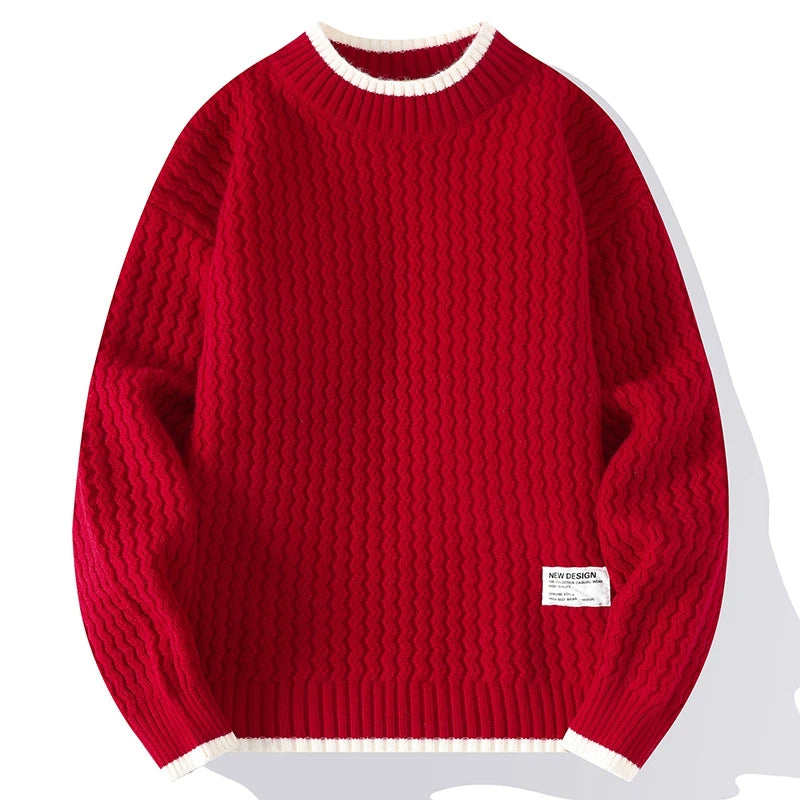 Legible Autumn and Winter Casual Sweaters Men Round Neck Collar Knitted Pullovers Male Loose Sweater Man
