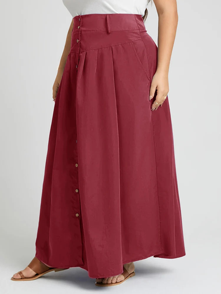 ZANZEA Cargo Skirts Elegant Women Evangelical Faldas  Mujer Office Lady High Waist Saias Summer 2024 Casual Buttons Up Jupes