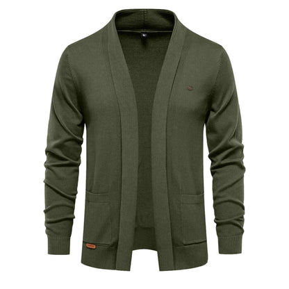2023 New Winter Cotton Cardigan for Men Quality Mens Sweater Fashion Turn Down Collar Knitted Sweaters for Men