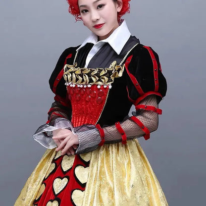 Custom Made New High Quality Alice in Wonderland The Red Queen Costume Dress Adult Women Halloween Cosplay Costume