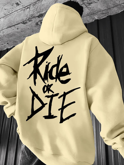 Autumn and winter men's hooded GIDE OR　DIE printed fashionable sports hoodie hip-hop casual unisex clothing