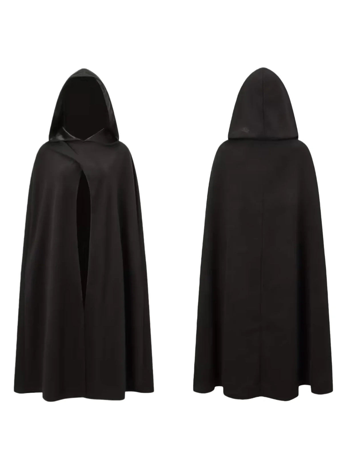 New Halloween Costume Cloak, Fleece Hooded Halloween Cape, Retro Asymmetrical Design Role Play Coat,