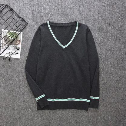 Cosplay Costume Magic School Hufflepuff Ravenclaw Slytherin Wizard V Neck Sweater Uniform Stripe Cotton Sleeveless Knitted Vest