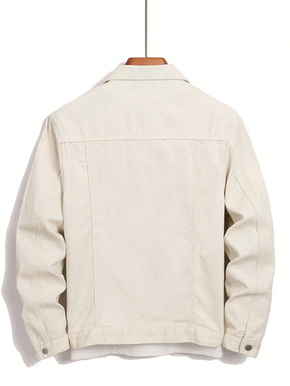 Solid color denim casual off-white jacket, bright and refreshing, fully packed with a youthful vibe, suitable for spring and aut