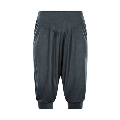 Summer Women Capri Pants Elastic Casual Loose High Waist Bloomers Joggers Sports Fitness Yoga Sweatpants Trousers