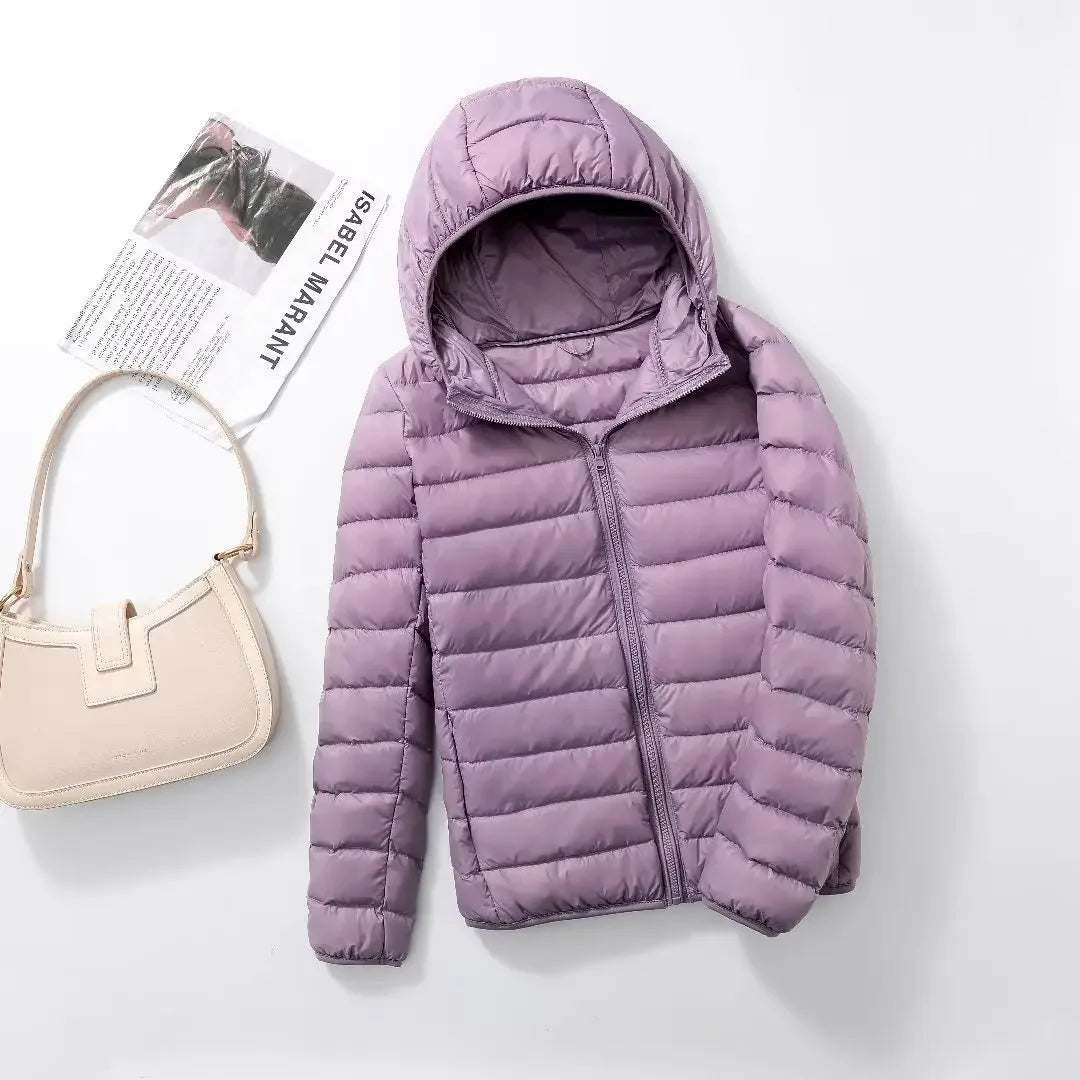 Women Puffer Jacket 15 Colors Plus Size 5XL 6XL 7XL 2025 New Spring Autumn Female Ultra Lightweight Packable Hooded Down Coats