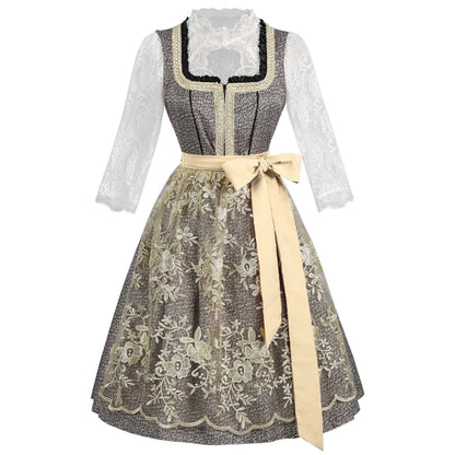 2026 Eur-USA Beer Festival Beer Dress for Women, Traditional German Bavarian Costume Women's Skirts,Halloween Lace Apron Outfit