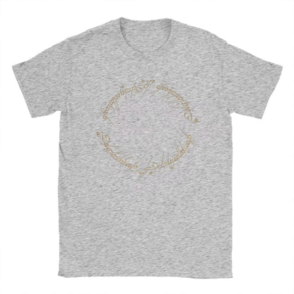 The One Ring Inscription L-Lords Of The R-Rings T Shirt Men  T-Shirt Crewneck Tee Shirt Short Sleeve Clothing Gift