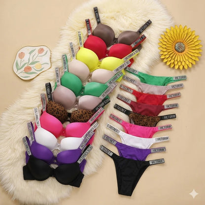 V Women Lace Push Up Bralette Seamless Comfortable Breathable Lingerie Home Wear Set Lingerie Set Underwear Set Bra Panty Set