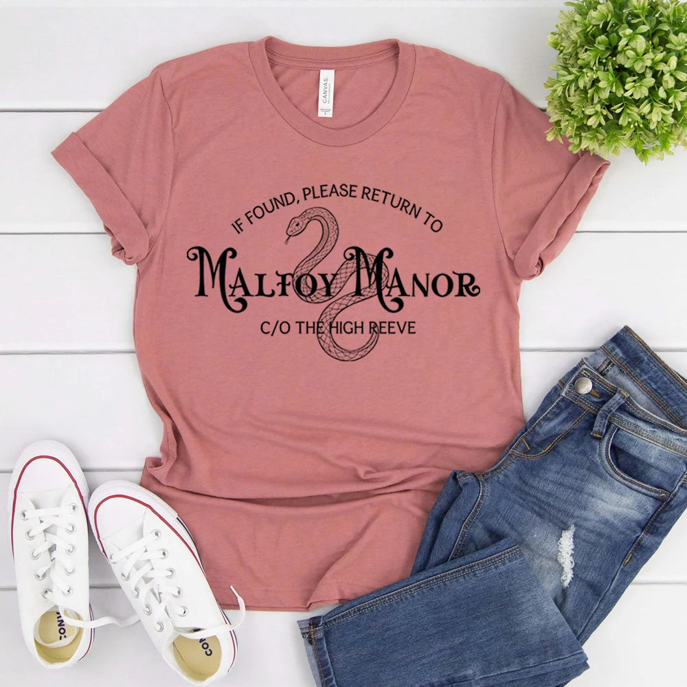 Dramione Book Club Shirt Malfoy Manor T-shirt Dramione Fanfic HP Wizard School Tee Fandom Manacled Merch Retro Short Sleeve Tops