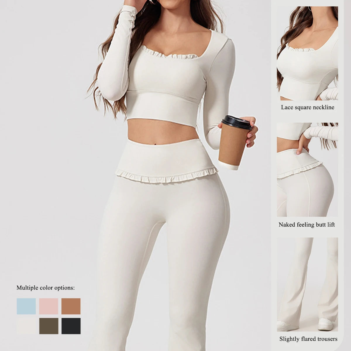 New Summer 2Pcs Women Gym Yoga Female Outfit Outdoor Sports Quick-Dry Long-Sleeved Shirt Set Woman Two-Piece Suit Sportswear